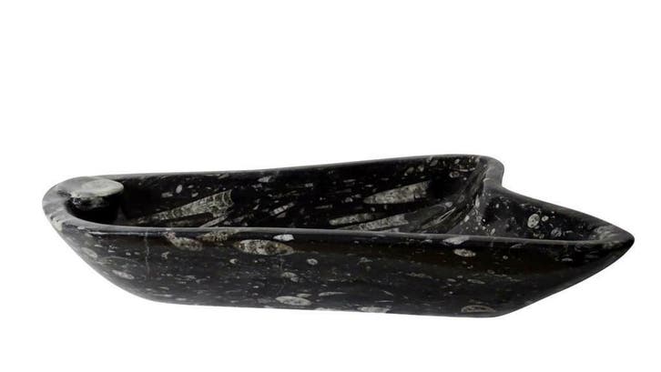 Sanifun Waskom Ventura orthoceras marmer zwart, Maison & Meubles, Salle de bain | Linge de bain & Accessoires