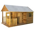 houten speelhuisje Panda met 2 deurtjes en veranda, Kinderen en Baby's, Speelgoed | Buiten | Speeltoestellen, Ophalen of Verzenden