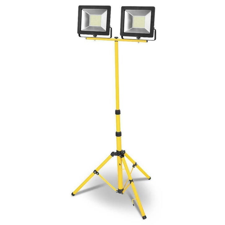 Dubbele LED straler op statief  - 2x20W - IP65, Tuin en Terras, Buitenverlichting, Verzenden