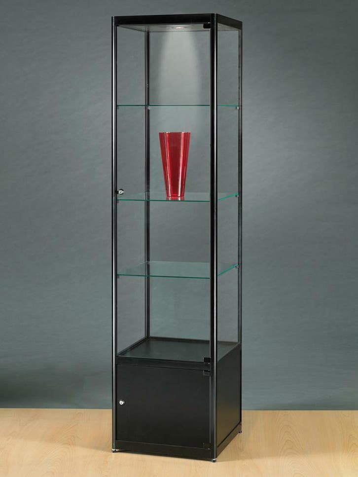 *TIP*  Luxe vitrinekast zwart 50 cm met onderkast en haloge, Articles professionnels, Aménagement de Bureau & Magasin | Commerce & Inventaire