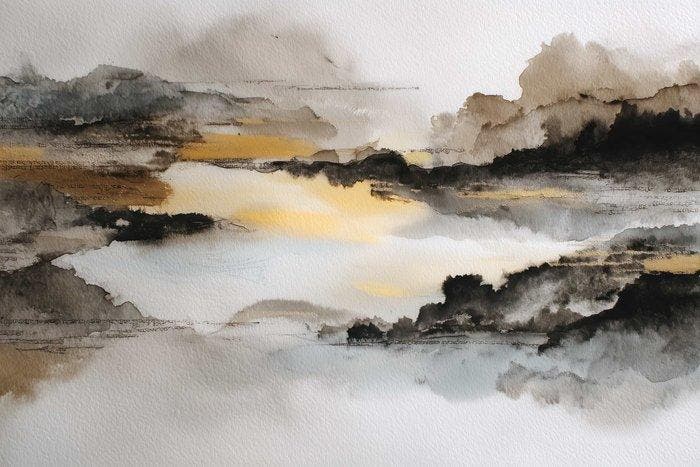 Lea Ottavi - Whispering Ink Horizons XXL, Antiek en Kunst, Kunst | Designobjecten