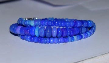 Ketting met natuurlijke opaal AAA+Blauw 39 karaat- 10 g -