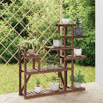 vidaXL Plantenstandaard 110x25x111 cm massief vurenhout, Verzenden