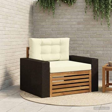 vidaXL Buiten Midden Sofa Naturel, Verzenden, Nieuw