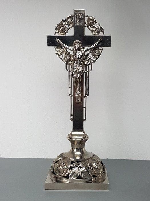Art déco Crucifix - Chromé(e) - 1920-1930, Antiquités & Art, Art | Objets design