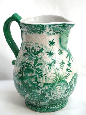 Kruik - Porselein - 22 cm, handgeschilderd