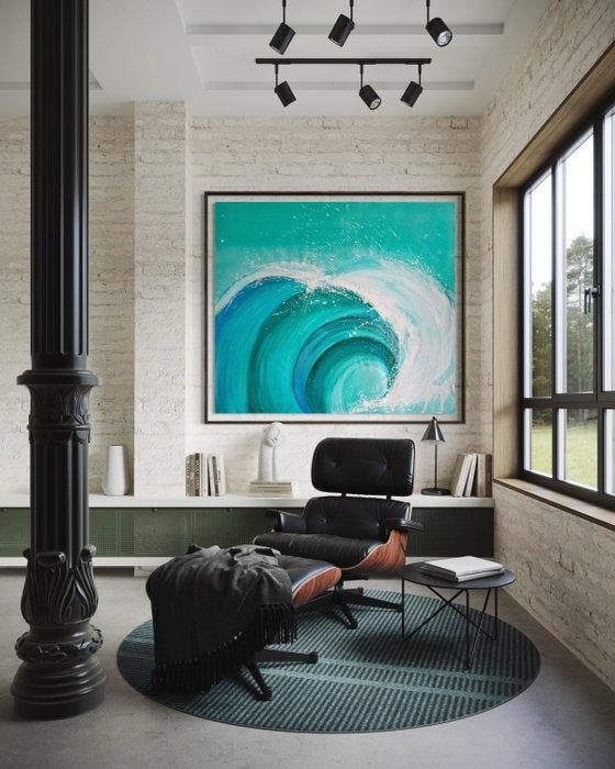 Lina Verano - Wave No. 6, Antiek en Kunst, Kunst | Schilderijen | Modern