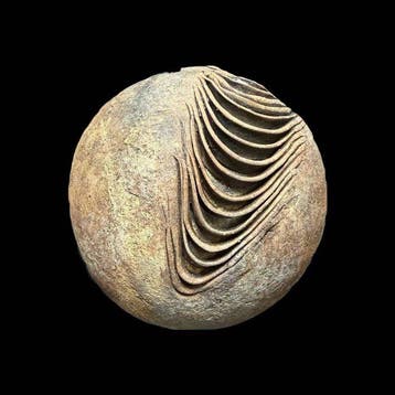 Vase - Poterie, Très beau vase rondel lamellé, signé —