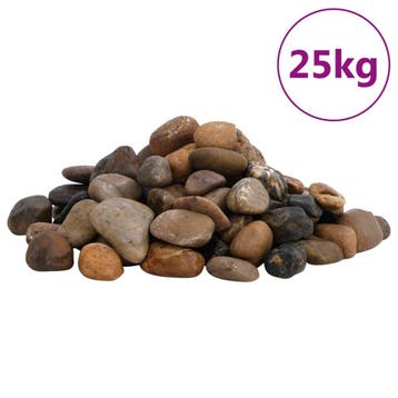 vidaXL Kiezelstenen gepolijst 2-5 cm 25 kg meerkleurig, Verzenden, Nieuw
