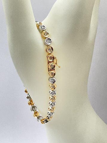 Armband - 18 karaat Geel goud, Platina - 2.00ct. tw. Diamant, Nieuw