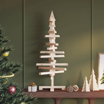 vidaXL Kerstdecoratie kerstboom 90 cm massief grenenhout, Verzenden, Nieuw
