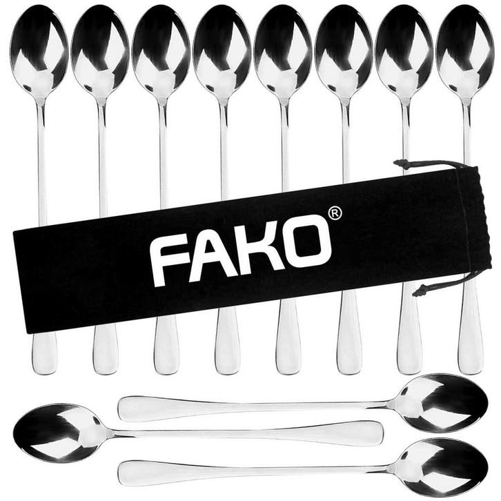 Fako Bijoux - 12 Lange Lepels - Latte Macchiato - Longdrink, Huis en Inrichting, Keuken | Bestek, Verzenden