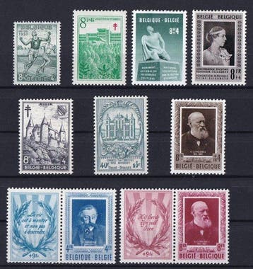 België 1950/1952 - 3 jaargangen (zonder blokken) met UPU en, Postzegels en Munten, Gestempeld