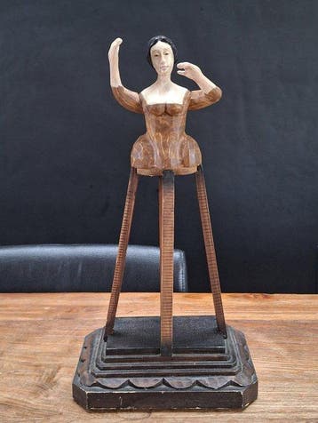 Beeld, Santos cage doll - 34 cm - Hout, Antiek en Kunst