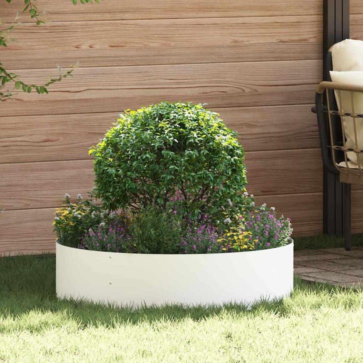 vidaXL Plantenring 5 pcs Wit 80 x 80 x 20 cm Koudgewalst, Tuin en Terras, Bloempotten, Nieuw, Verzenden
