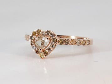 Zonder minimumprijs - Ring - 14 karaat Roségoud - 0.73ct., Handtassen en Accessoires, Nieuw