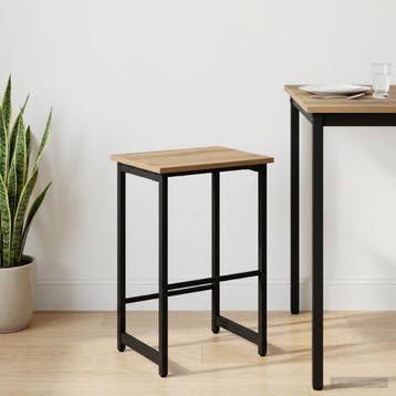 vidaXL Barkruk Artisanaal eiken 40 x 32 x 74 cm Bewerkt hout, Verzenden, Nieuw