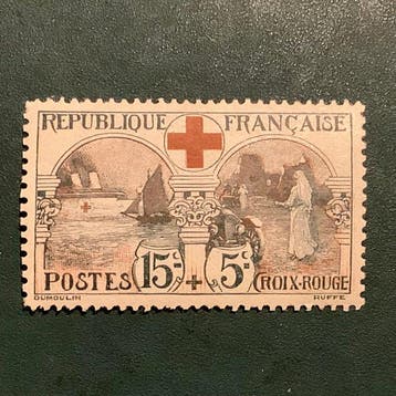Frankrijk 1918 - Rode Kruis-postzegel met goede centrering -, Gestempeld