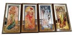 Spiegel (4)- Na Alphonse Mucha-serie uren van de dag - Glas,
