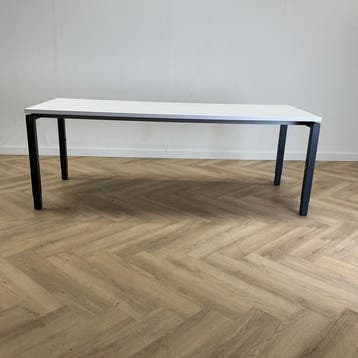 verstelbaar bureau / tafel 200x80 cm, wit - zwart