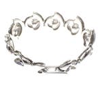 Zilveren armband met emaille ogen (Schakelarmband), Gebruikt, Overige kleuren, Ophalen of Verzenden, Met edelsteen
