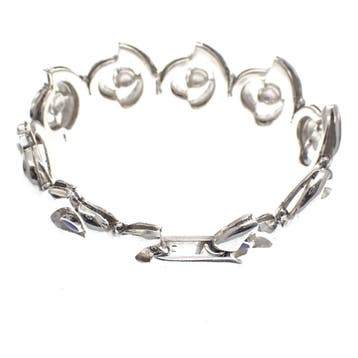 Zilveren armband met emaille ogen (Schakelarmband), Gebruikt, Ophalen of Verzenden, Met edelsteen, Zilver