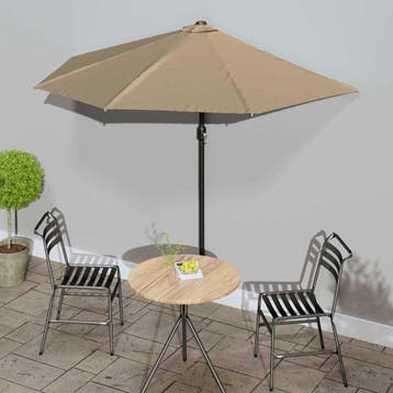 vidaXL Balkonparasol half met aluminium paal 270x144 cm, Verzenden, Nieuw