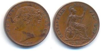 Farthing 1850 Grossbritannien: Victoria, 1837-1901, Postzegels en Munten, Munten | Amerika, Verzenden