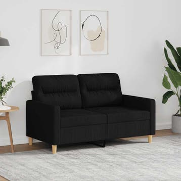 vidaXL Tweezitsbank / zetel 120 cm stof zwart, Verzenden