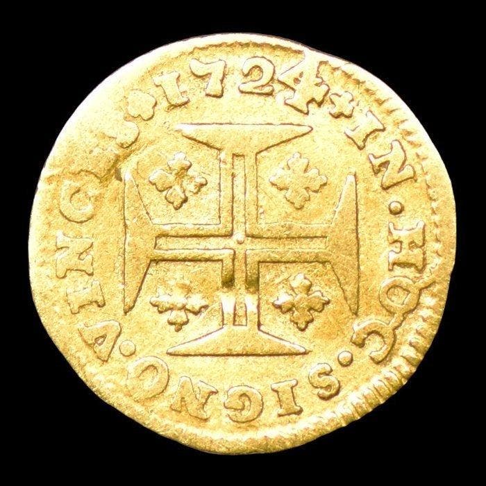 Portugal. D. João V (1706-1750). Pinto (480 Reis) 1724, Postzegels en Munten, Munten | Europa | Niet-Euromunten