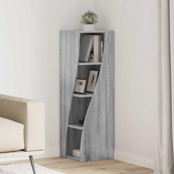 vidaXL Hoekkast 32x32x102cm Bewerkt hout Grijs Sonoma, Huis en Inrichting, Kasten | Overige, Verzenden, Nieuw