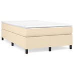 vidaXL Boxspring met matras stof crèmekleurig 120x190 cm, Verzenden, Nieuw