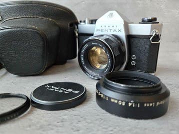 Pentax SL + Super-Takumar 1.8/55mm + Accessories (case strap, Nieuw