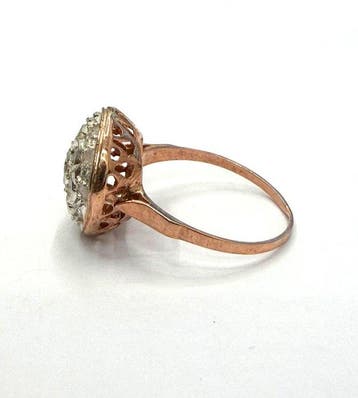Zonder minimumprijs - Ring - 9 kt. Roségoud, Zilver Spinel -, Nieuw