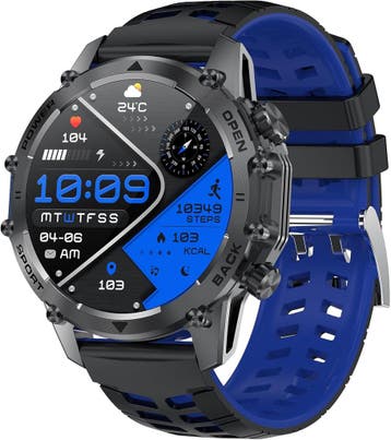 Smartwatch heren 52mm + 3 banden | Retour deal | Sla je slag, IOS, Zo goed als nieuw, Waterdicht, Viking Choice