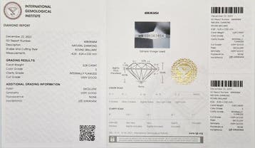 1 pcs Diamant (Naturelle) - 0.28 ct - Rond - E - IF -