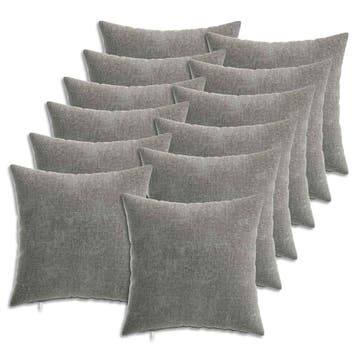 vidaXL Kussensloop 12 st HEERLEN Donkergrijs 40 x 40 cm, Verzenden, Nieuw