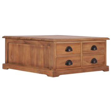vidaXL Salontafel 68x68x30 cm massief teakhout, Verzenden