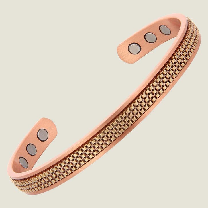 Koperen gezondheids-klemarmband met 6 magneten – 18,5 cm, Sport en Fitness, Gezondheidsproducten en Wellness, Ophalen of Verzenden