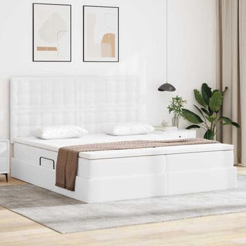 vidaXL Opbergbed met LED met opslag Zuiver Wit 180 x 200 cm, Huis en Inrichting, Verzenden, Nieuw