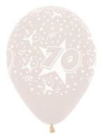Ballonnen Number 70 Stars Crystal Clear 30cm 25st, Verzenden, Nieuw