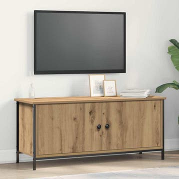 vidaXL TV Kast 100 x 35 x 45 cm Artisan Eiken Bewerkt hout, Verzenden