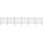 vidaXL Tuinhek met speerpunt staal 1070x150 cm zwart, Tuin en Terras, Verzenden, Nieuw