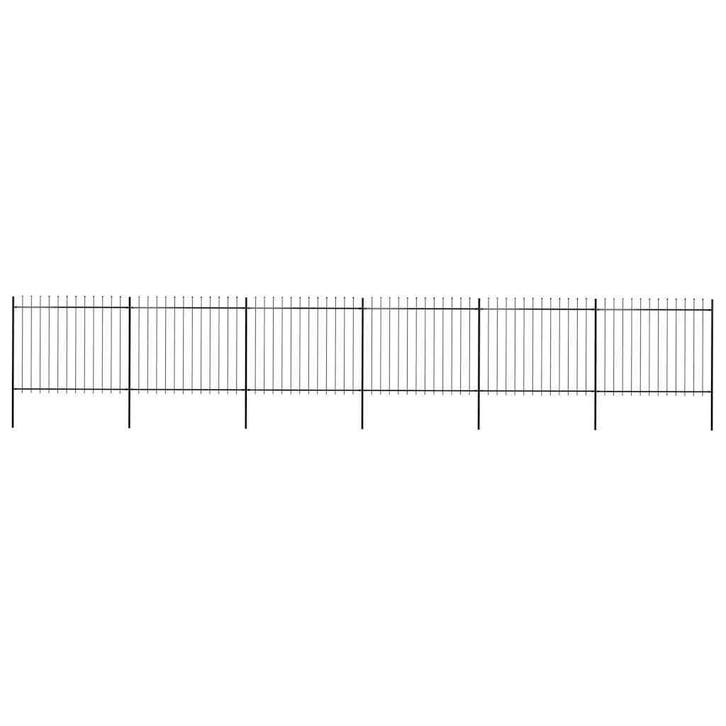 vidaXL Tuinhek met speerpunt staal 1070x150 cm zwart, Tuin en Terras, Tuinhekken en Hekwerk, Nieuw, Verzenden