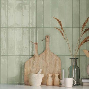 Wandtegel Ragno Viena Groen Glans 7,5x30 (Muurtegels), Nieuw, 20 tot 40 cm, 10 m² of meer, Wandtegels