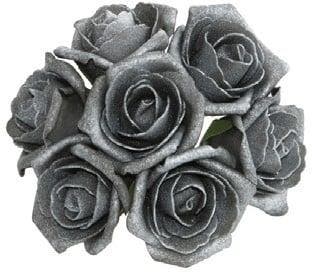 Foamroos Emilia Antique Antracite Dark Grey bundel 7 stuks, Nieuw