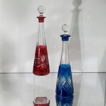 Val Saint Lambert - Karaf (2) - rijke taille - Kristal -, Antiek en Kunst
