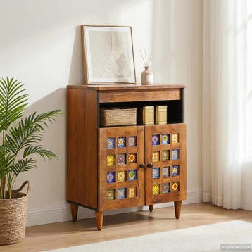 vidaXL Dressoir Walnotenhout 60 x 33 x 75 cm Massief Mango, Verzenden