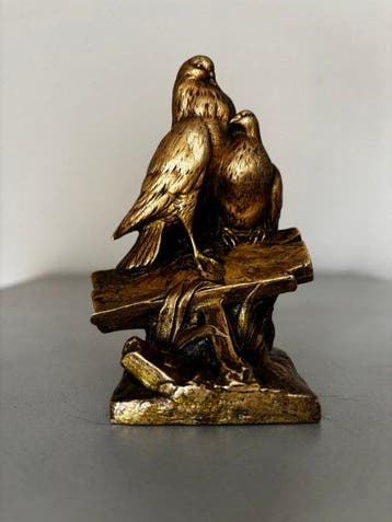 Charles Paillet ( 1871-1937) - sculptuur, 2 Colombes - 13 cm