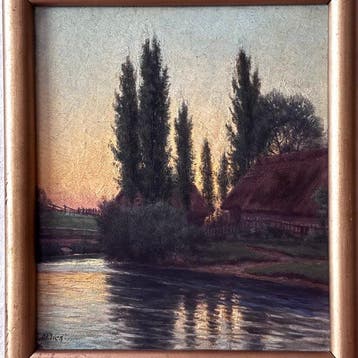 Adalbert Wex (1867-1932) - Reetgedecktes Gehöft bei